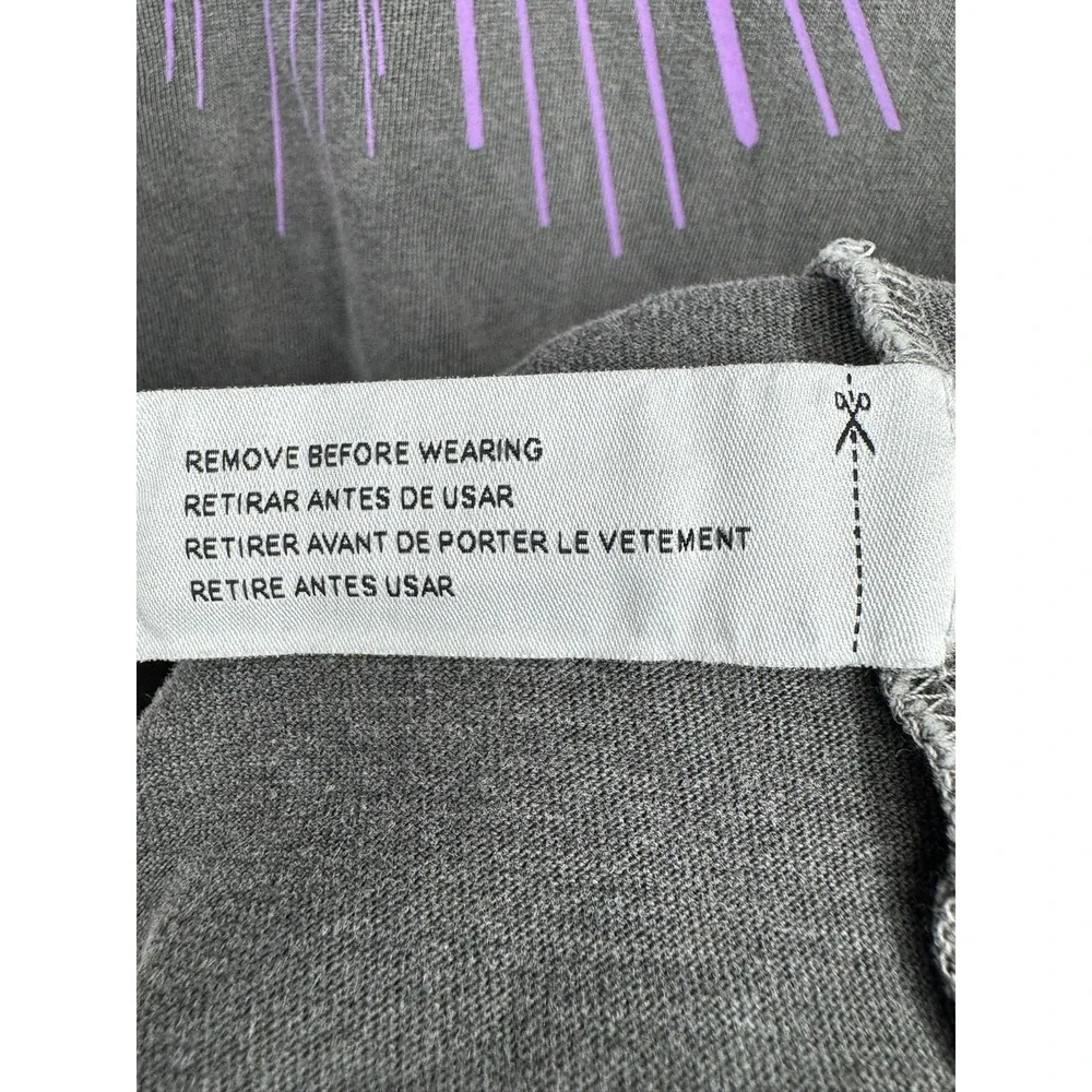 Coach Graphic T-Shirt Women XS Charcoal Purple Teddy Bear Heart Oversized